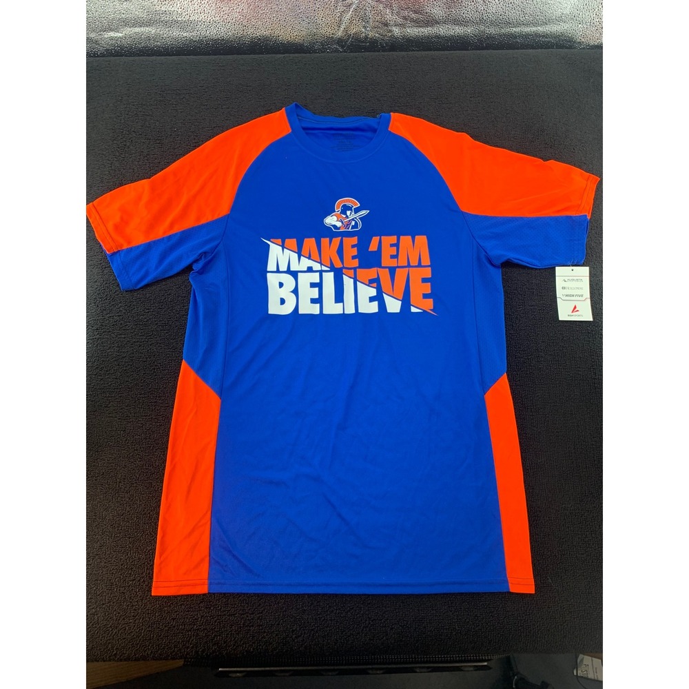 Augusta Sportswear Adult M Blue Orange "Make‎ Em Believe" T-Shirt